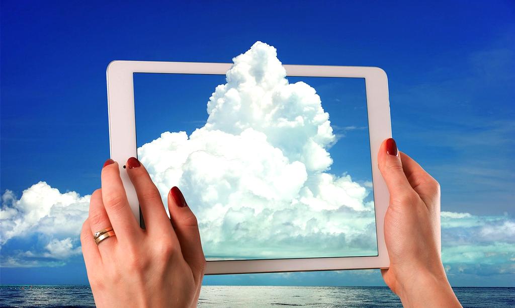 Cloud storage features illustration with interconnected icons